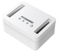 Boîte de sécurité métallique avec serrure électronique à combinaison, d'une capacité de 2,6 litres, de couleur blanche