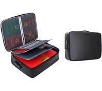 Boîte de sécurité pour documents, grande boîte à 3 compartiments avec serrure, rangement d'archives pour la maison, le bureau, les documents importants, les certificats