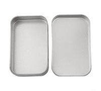 Boîte de survie en fer pour petits objets - Étui de rangement compact en fer blanc - Organisateur d'outils essentiels pour le camping et la randonnée Argenté 9,4 x 6,1 x 2 cm