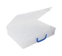 Boîte de transport pour perles avec 60 boîtes transparentes, organiseur en plastique PP incassable, empilable avec poignée et 84 étiquettes, rangement pour fournitures de bricolage, vis, boutons