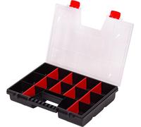 Boîte de tri pour accessoires et petites pièces 16 pouces, boîte de tri avec compartiments réglables, 390 x 290 x 65 mm, organiseur pour petites pièces avec couvercle transparent
