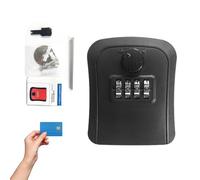 Boîte de verrouillage à clés pour l'extérieur - Fixation murale - Boîte de verrouillage de sécurité - Disques de clés à combinaison à 4 chiffres - Rangement sécurisé pour clés - Boîte de verrouillage