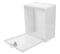 Boîte de Verrouillage de Colis avec Serrure et n ABS Murale Blanche | Usage Extérieur, Rangement Sécurisé, Installation Simple, Format Compact