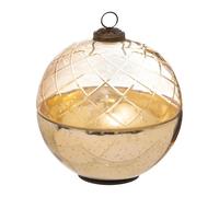 Boîte Déco en Verre Boule 15cm Or