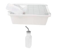 Boîte D'élevage de Souris de Laboratoire avec Couvercle Grillagé Ventilé | Base Plastique PP, Montage Facile Modulaire, Compatible Capteurs et Distributeurs, avec Bouteille D'eau