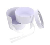 Boîte D'emballage pour Fleurs Ronde Blanche en Papier et Tissu | Coffret Présent Fleuri, pour Roses et Fleurs, Usage Maison, Thanksgiving, Léger et Pratique