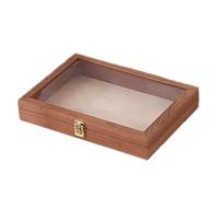Boîte d'exposition pour échantillons avec couvercle transparent en bois | Boîte à bijoux pour bagues, boucles d'oreilles, colliers, stockage, collection, amoureux