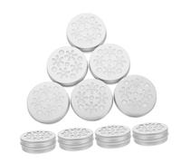 Boîte Diffuseur D’arômes en Aluminium 10 Pièces, Ronde, Argenté | Couvercle Ajouré à Motifs Décoratifs, Surface Polie Lisse, pour Bureau, Salle de Bain, Voiture et Chiens