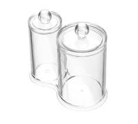 Boîte Double Compartiment Coton Tige Acrylique Transparente pour Maquillage | Porte Coton, Coffret Beauté, Boite à Maquillage, Boite de Rangement Couvercle, pour Salle de Bain
