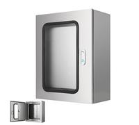Boîte électrique Murale étanche, boîtier de jonction électrique en Acier Inoxydable, Armoire réseau extérieure, avec Plaque de Montage et fenêtre Visible, 40 x 25 x 50 cm / 16 x 10 x 20 pouc