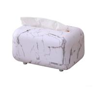 Boîte élégante aspect marbre - Étui de rangement en ABS pour draps carrés standard 18 x 10 x 10 cm (motif marbre blanc)