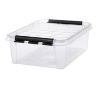 Boîte empilable 21 litres avec couvercle - Clips Noirs