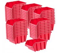 Boîte empilable d'atelier KADAX, en plastique PP, rouge, 50 pièces, 115 x 80 mm