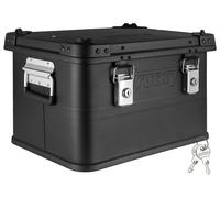 Boîte en aluminium avec couvercle Noir 30 litres Boîte en métal Boîte de transport Boîte de rangement Verrouillable trucky