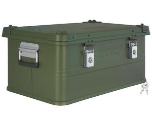 Boîte en aluminium avec couvercle Vert 50 litres Verrouillable trucky