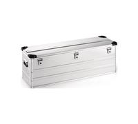 Boîte en aluminium L1182xl385xH410mm 163l avec fermeture à clapet et coins de gerbage