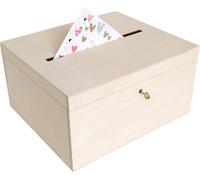 Boîte en Bois - Creative Deco - Urne Mariage - 29 x 25 x 15 cm - Avec Couvercle et Clé - Décorative