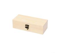 Boîte en bois de pin avec couvercle et fermeture - Boîte de rangement pour bijoux, projets d'artisanat et bricolage - Boîte en bois robuste comme organiseur pour la maison, le camping ou les fêtes