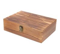 Boîte en Bois Décorative Petite, Finition Café, Simple et Élégante