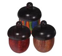 Boîte en Bois pour Huiles Essentielles Gland, Coffret Portable 3 Pièces | Forme Réaliste de Gland, Fermeture, Usage Bureau et Maison, pour Perles et Petits Objets