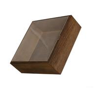 Boîte en bois robuste avec couvercle pour ranger des souvenirs, des lettres, des invitations, des certificats et des jetons de remise de diplôme bien protégés (15 x 15 x 6 cm)