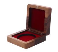 Boîte en Bois Rouge pour Monnaie Unique, Coffret Carré de présentation | Intérieur Rembourré en Éponge Douce, Couvercle Rabattable, pour Rondes, Bureau, Étagères de Collection