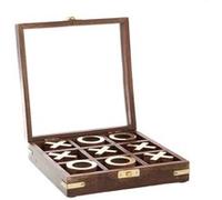 Boite en bois Tic Tac Toe - Amadeus - Marron - Bois G