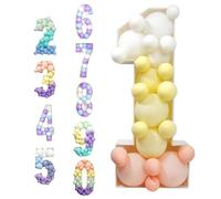 Boîte en carton numéro à remplir Boîte de remplissage ballons géants, figurines d'anniversaire 93, 0-9, décor 18e, numéro 30, 40, 50, cadre, décoration(6)