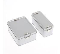 Boîte en fer blanc rectangulaire à boucle, boîte de rangement en métal avec couvercle, emballage de gâteaux avec boucle, boîte à bonbons A