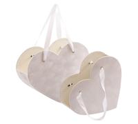 Boîte en forme de cœur, en carton blanc, vendue par lot de 2, dimensions : 29,3 x 24,8 x 10 cm