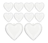 Boîte en forme de cœur pour la Saint-Valentin - Organiseur à remplir | Lot de 10 petites boîtes à bonbons en verre pour Nouvel An, mariage, cartes, breloques, photos, jouets
