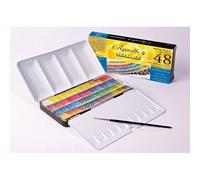Boîte En Métal De 48 1/2 Godets - Aquarelle Extra-Fine - Sennelier