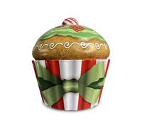 Boîte en métal en forme de Cupcake de Noël Boîte à biscuits Spirale Déco 20x18 cm, Volume 1,5 L