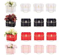 Boîte en papier fleuri - 4 couleurs - Emballage cadeau - Idéale pour un mariage ou un anniversaire - Coffret de 4 couleurs