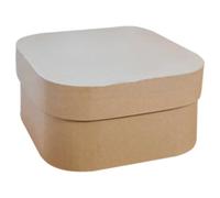 Boîte en Papier Kraft à Couvercle, Carré, Bords Arrondis | Usage Domestique, Décoration, Résistance à L’usure, pour Rangement, Présent, Dessert