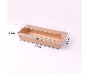 Boîte En Papier Kraft Rectangulaire, Boîte Carrée Avec Couvercles Transparents En Plastique, Boîtes D'emballage De Sandwich