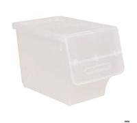5five – Boîte de rangement 24 L en plastique transparent – Empilable, ouverture frontale pratique