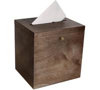 Creative Deco Boite en Bois pour Enveloppes Marron Foncé | 29 x 25 x 30 cm | avec Couvercle et oîte pour Occasions Spéciales | Urne Anniversaire | Mariage | Boite a Souvenirs, Cartes Lettre