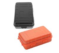 Boîte Étanche de Rangement Extérieure, Scellée, Antichoc, 2 Pièces | Plastique Noir et Orange, pour Électronique et Outils, Randonnée, Camping, Format Portable