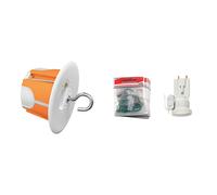 Boîte étanche orange revêtement sec 1 module Capri, point central D ouille E27, fiche et Fixoplaf 50mm