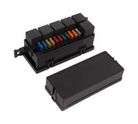 Boîte fusibles 6 relais 11 ATC, ABS étanche IP65 | Support en Z, couvercle à clips, 52 bornes sertir, bus voitures bateaux, 12V 40A