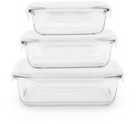 Pebbly - Boîte Hermétique Rectangulaire En Verre Lot De 3