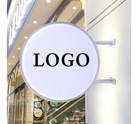 Boîte lumineuse à LED Double Face Ronde Panneaux Lumineux Enseigne lumineuse 50 cm Signe d'éclairage Extérieur,Convient pour Cafés, Bars, Salons de Beauté, Restaurants
