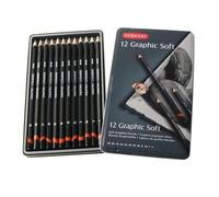 Derwent – Crayons graphiques – 9B–H – Set de 12 – Boîte métal – Noir