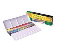 Boîte métal aquarelle - 14 godets entiers extra fine Multicolore G