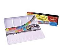 Sennelier Boîte d'aquarelles extra-fines 12 demi-godets + 6 gratuits