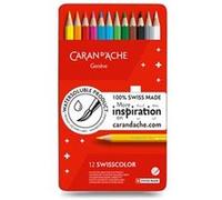 Boîte métal de 12 crayons de couleurs aquarellables Swisscolor -