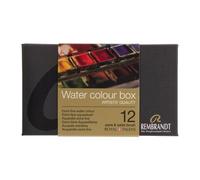Boîte Métal De 12 Godets De Peinture Aquarelle Rembrandt Assortiment