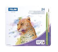 Boîte Métallique 24 Crayons De Couleur Aquarellable Sans Bois Todocolor + Pinceau