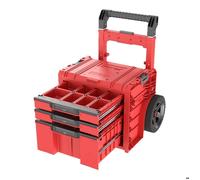 Qbrick System PRO Cart 2.0 Plus Drawer 3 Red Ultra HD Boîte mobile personnalisée sur roulettes 520 x 415 x 660 mm 12 l 2x 4,5 l poignée télescopique double amovible